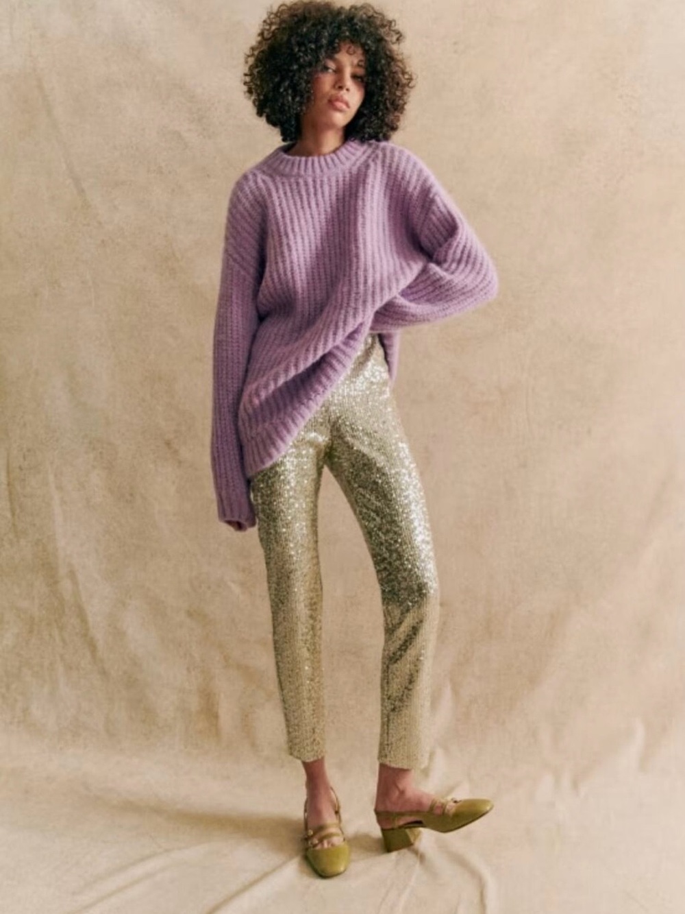 Sezane Gary Sequin Trousers